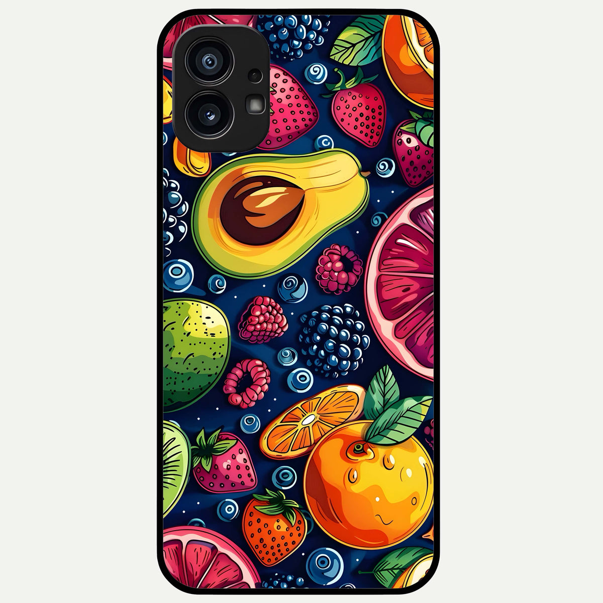  Cute Fruits Art Glass Case For Nothing Phone 1 back cover – full design glossy printed glass finish