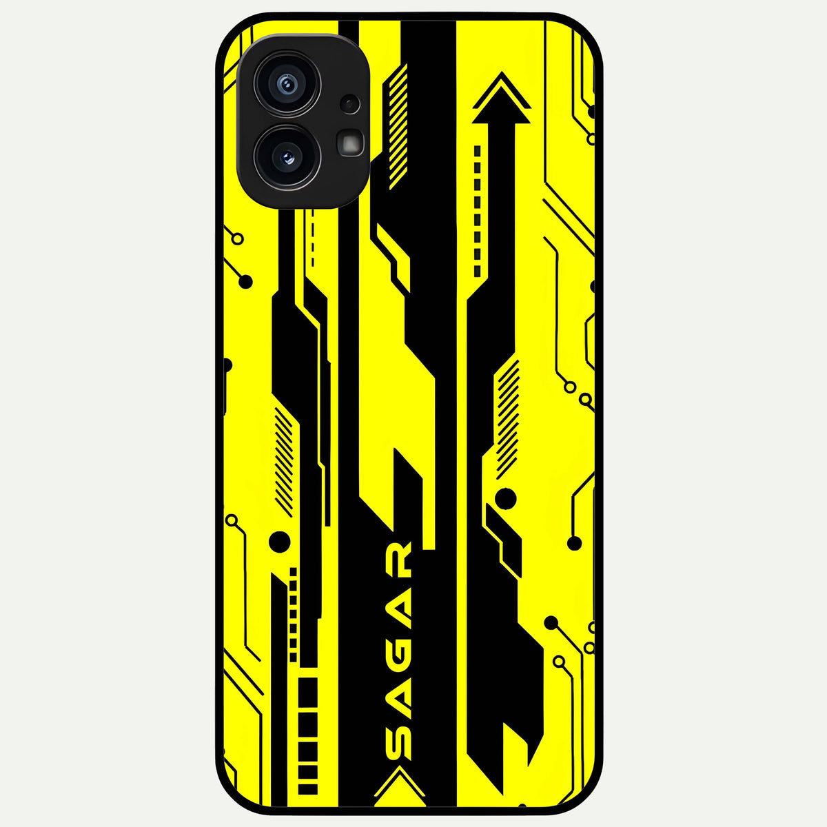  Electric Pulse CYBERPUNK Custom Name Glass Case For Nothing Phone 1 back cover – full design glossy printed glass finish