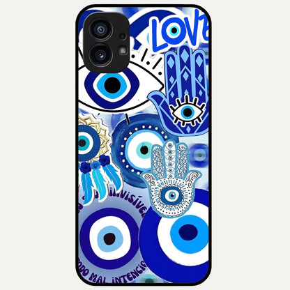  Evil Eyes Dream Glass Case For Nothing Phone 1 back cover – full design glossy printed glass finish