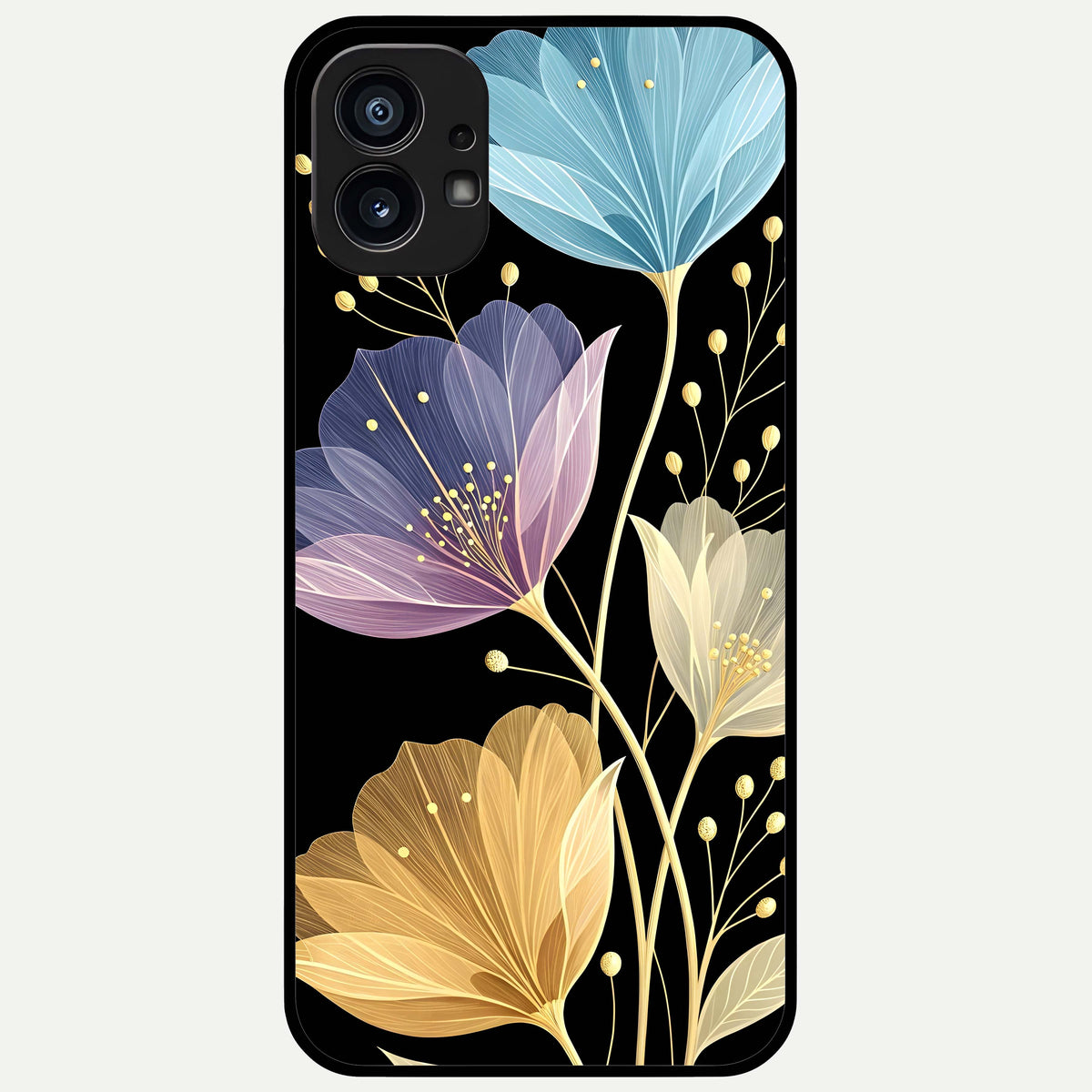  Flower Bloom Glow Glass Case For Nothing Phone 1 back cover – full design glossy printed glass finish