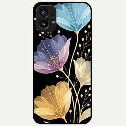  Flower Bloom Glow Glass Case For Nothing Phone 1 back cover – full design glossy printed glass finish