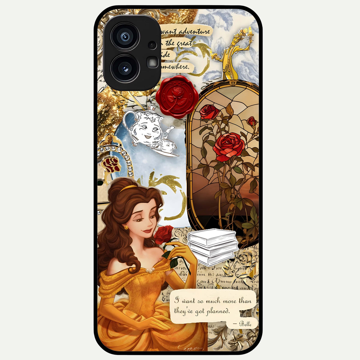  Golden Dream Belle Glass Case For Nothing Phone 1 back cover – full design glossy printed glass finish
