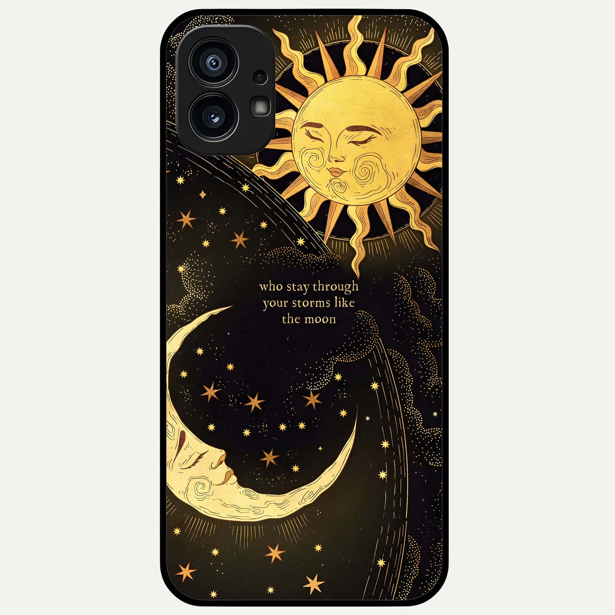  Golden Lunar Love Glass Case For Nothing Phone 1 back cover – full design glossy printed glass finish
