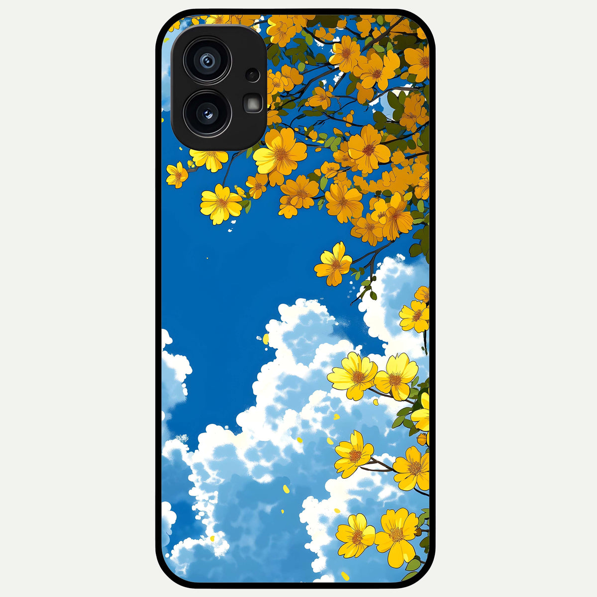  Golden Petal Sky Glass Case For Nothing Phone 1 back cover – full design glossy printed glass finish