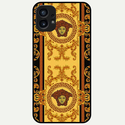  Golden Royal Heritage Glass Case For Nothing Phone 1 back cover – full design glossy printed glass finish