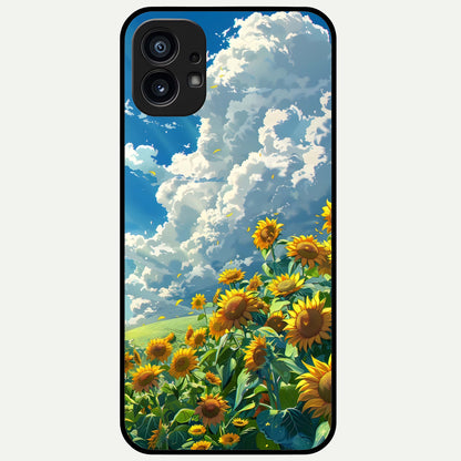 Golden Sun Glory Glass Case For Nothing Phone 1 back cover – full design glossy printed glass finish