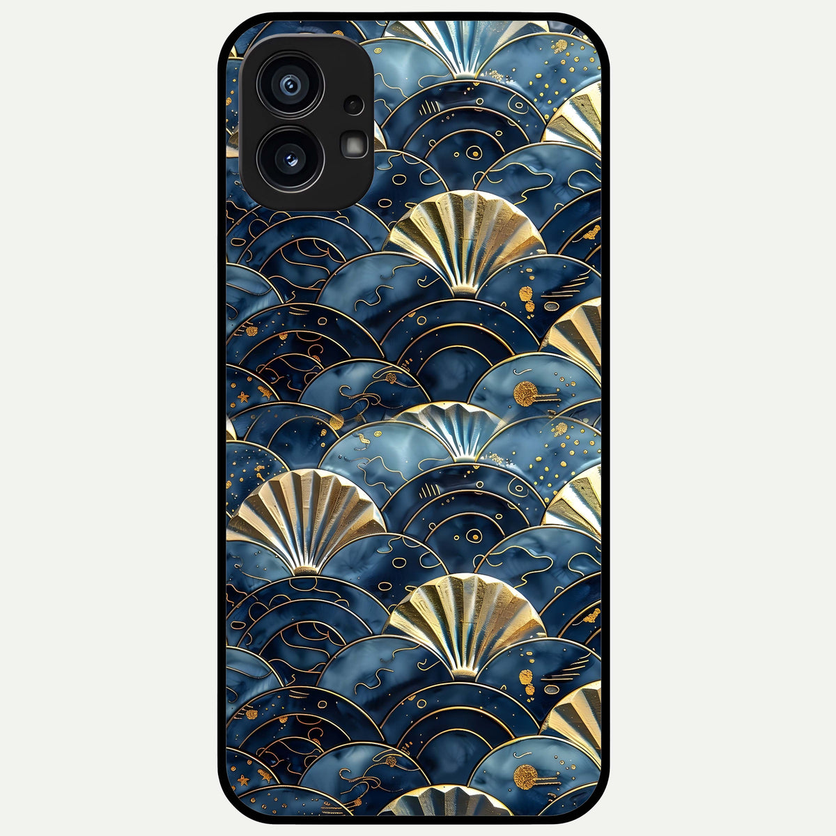  Golden Wave Luxe Glass Case For Nothing Phone 1 back cover – full design glossy printed glass finish