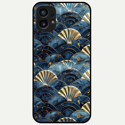  Golden Wave Luxe Glass Case For Nothing Phone 1 back cover – full design glossy printed glass finish