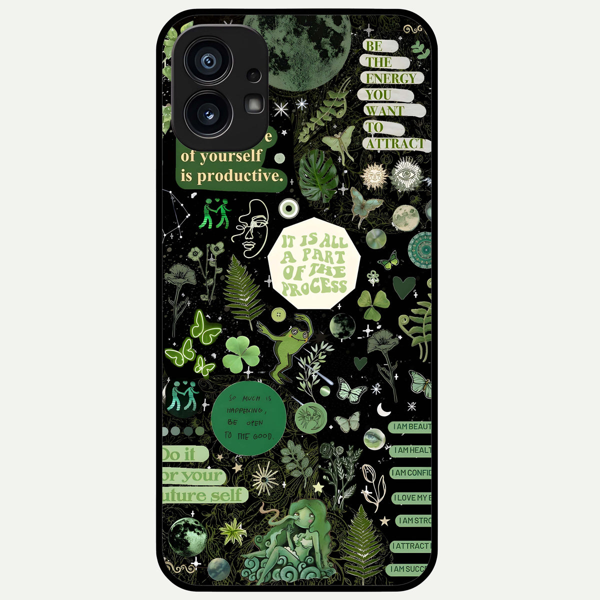  Green Mandala Pattern Glass Case For Nothing Phone 1 back cover – full design glossy printed glass finish
