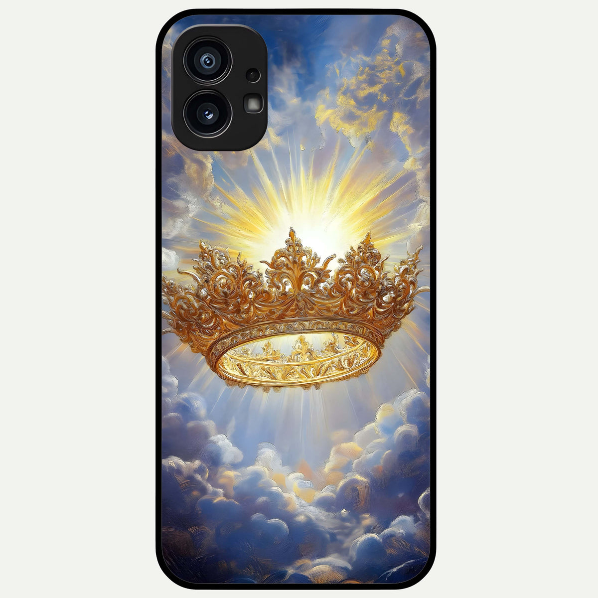  Heavenly Crown Light Glass Case For Nothing Phone 1 back cover – full design glossy printed glass finish