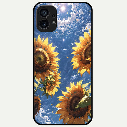  Heavenly Sunflower Rise Glass Case For Nothing Phone 1 back cover – full design glossy printed glass finish