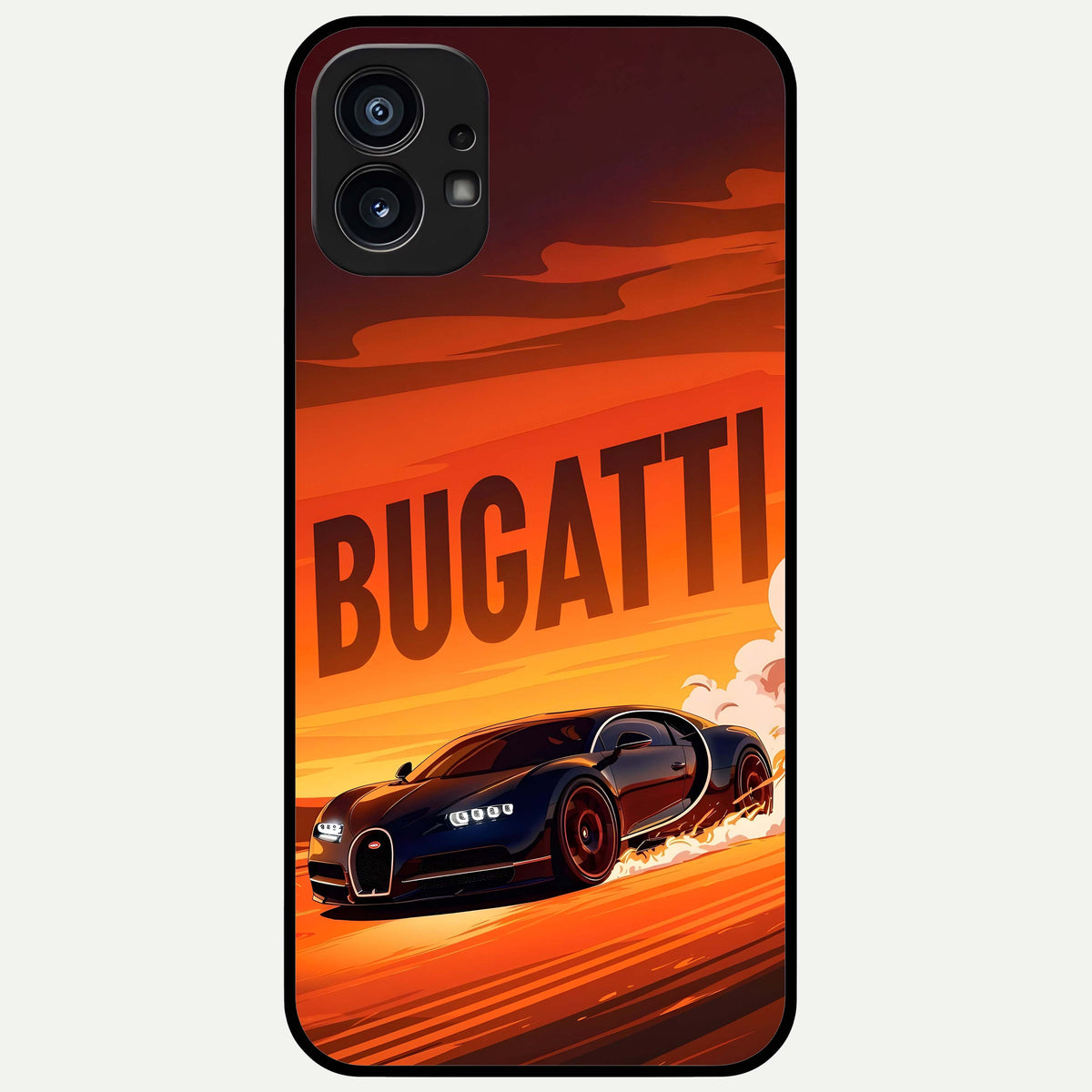  Inferno Bugatti Storm Glass Case For Nothing Phone 1 back cover – full design glossy printed glass finish