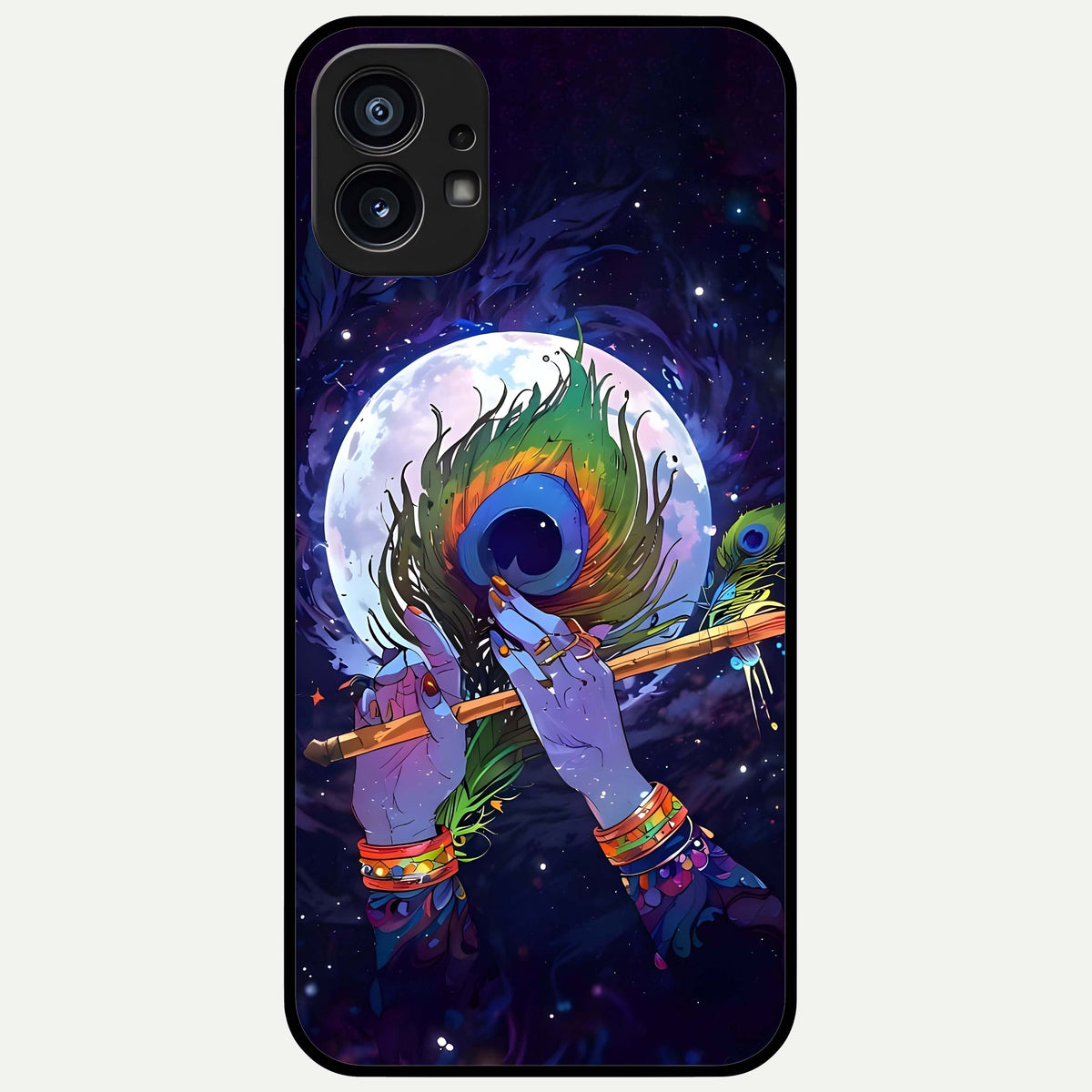  Krishna Hands Art Glass Case For Nothing Phone 1 back cover – full design glossy printed glass finish