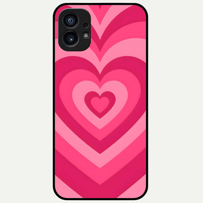  Layered Love Hearts Glass Case For Nothing Phone 1 back cover – full design glossy printed glass finish
