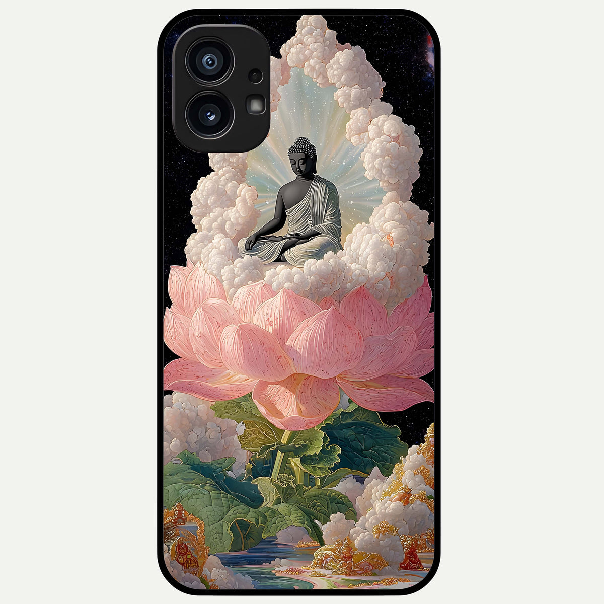  Lotus Divine Peace Glass Case For Nothing Phone 1 back cover – full design glossy printed glass finish