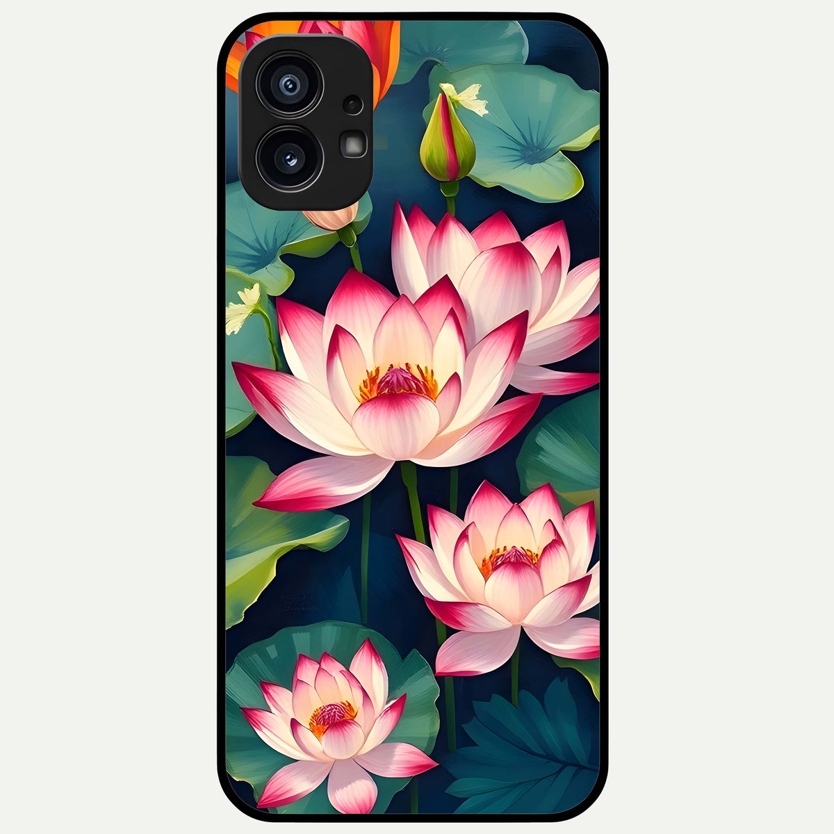  Lotus Dream Serenity Glass Case For Nothing Phone 1 back cover – full design glossy printed glass finish