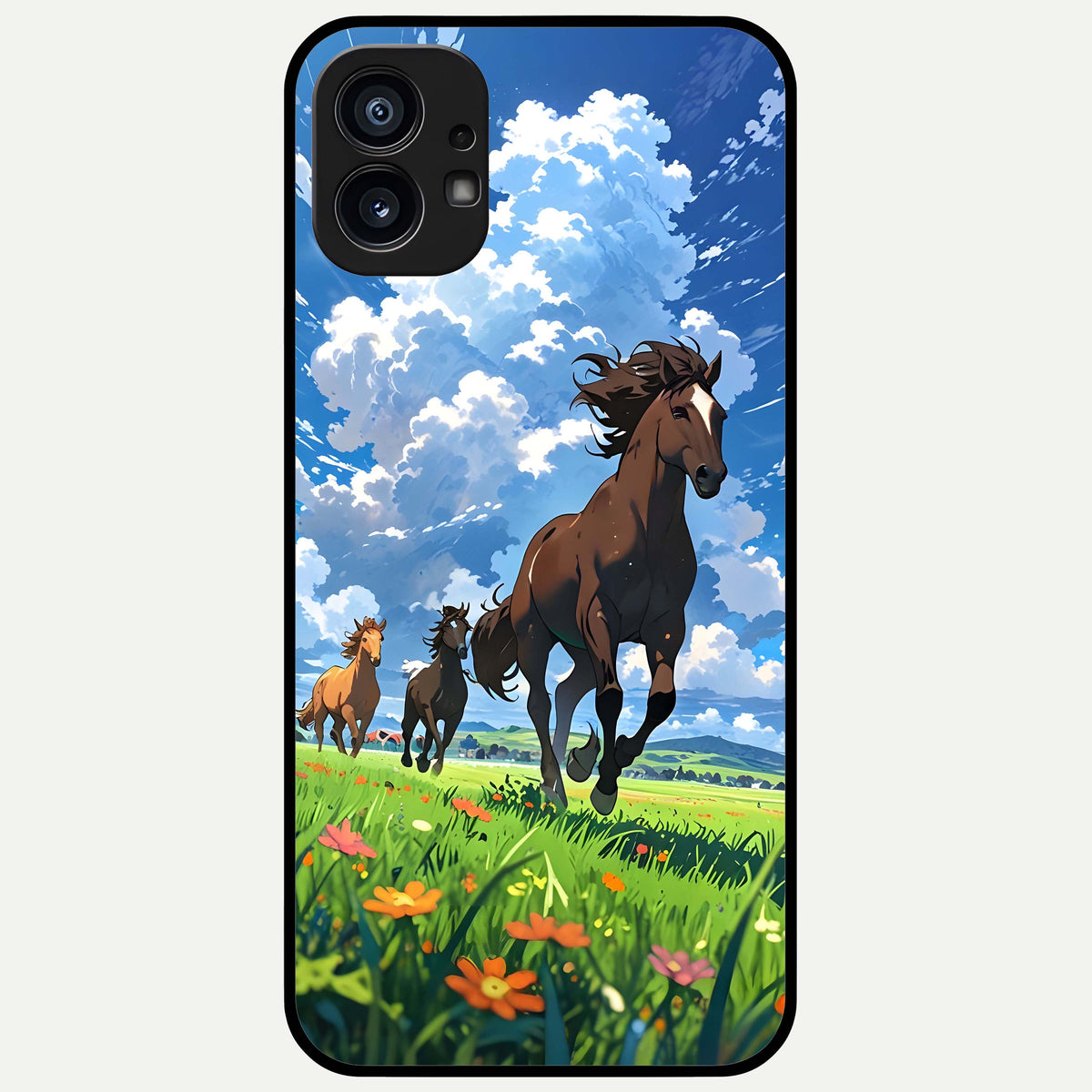  Majestic Horses Galloping Glass Case For Nothing Phone 1 back cover – full design glossy printed glass finish