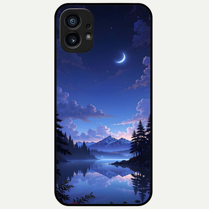  Midnight Lake Peace Glass Case For Nothing Phone 1 back cover – full design glossy printed glass finish