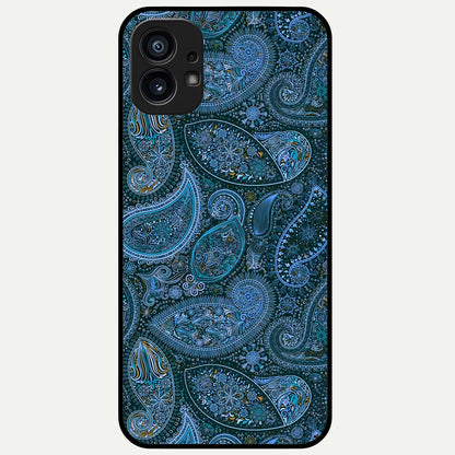  Midnight Paisley Glow Glass Case For Nothing Phone 1 back cover – full design glossy printed glass finish