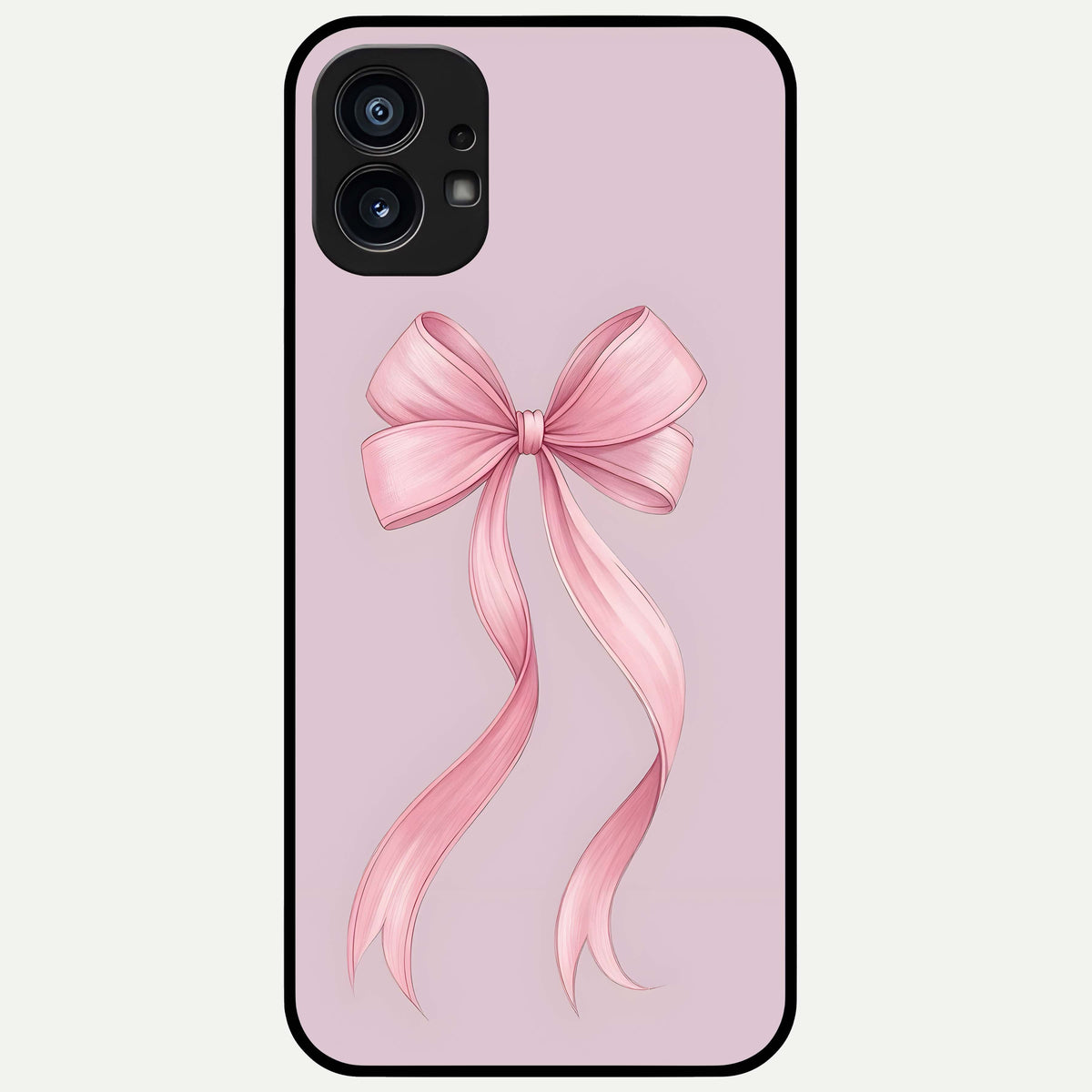  Soft Blush Bow Glass Case For Nothing Phone 1 back cover – full design glossy printed glass finish