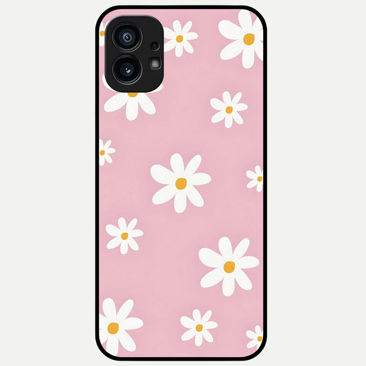  Soft Daisy Bliss Glass Case For Nothing Phone 1 back cover – full design glossy printed glass finish