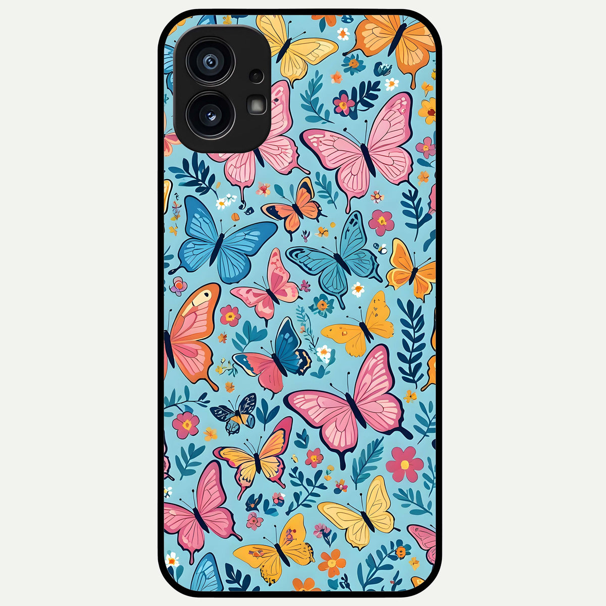  Spring Wing Garden Glass Case For Nothing Phone 1 back cover – full design glossy printed glass finish