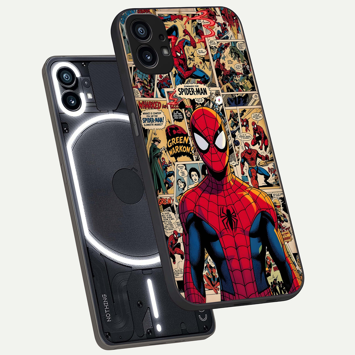  Aesthetic Spider phone case For Nothing Phone 1 showing premium glass back cover with detailed artwork