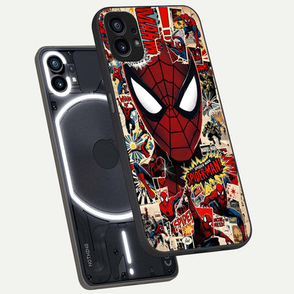  Aesthetic Wonder Spider phone case For Nothing Phone 1 showing premium glass back cover with detailed artwork