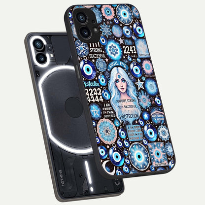  Angel Aura Shield phone case For Nothing Phone 1 showing premium glass back cover with detailed artwork