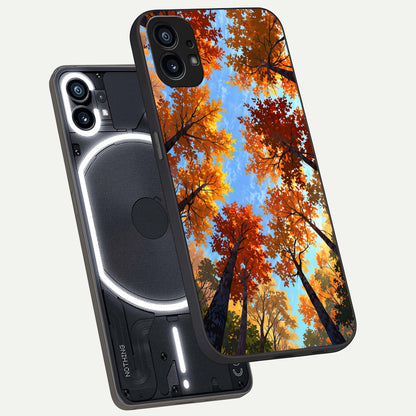  Autumn Sky Rise phone case For Nothing Phone 1 showing premium glass back cover with detailed artwork