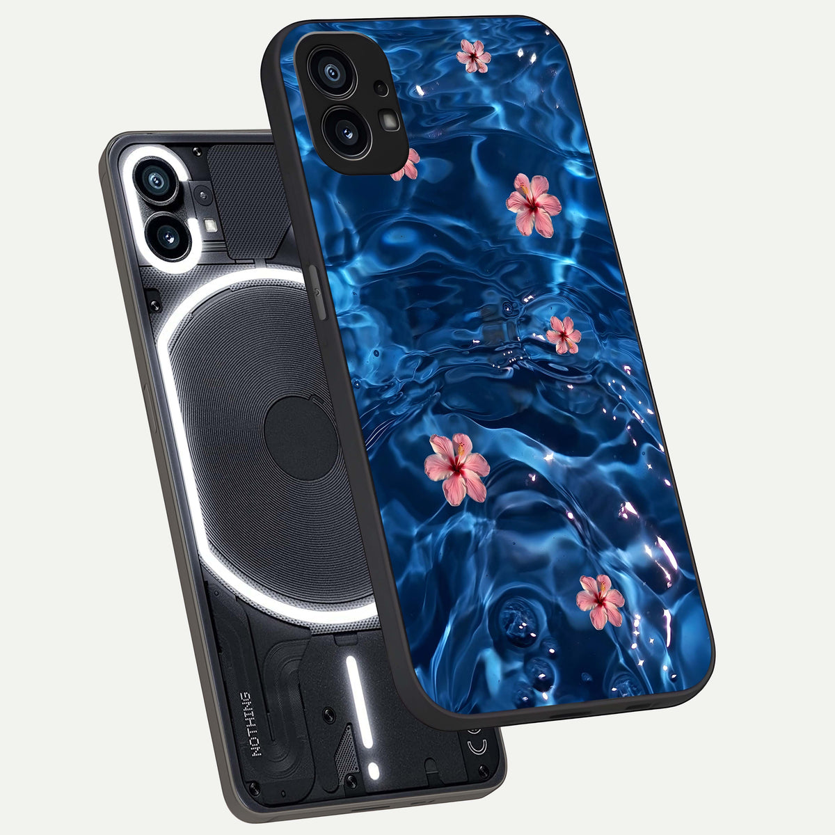  Bloom Thread Art phone case For Nothing Phone 1 showing premium glass back cover with detailed artwork