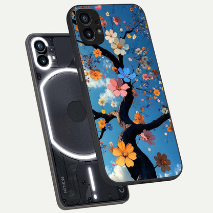  Blossom Dream Sky phone case For Nothing Phone 1 showing premium glass back cover with detailed artwork