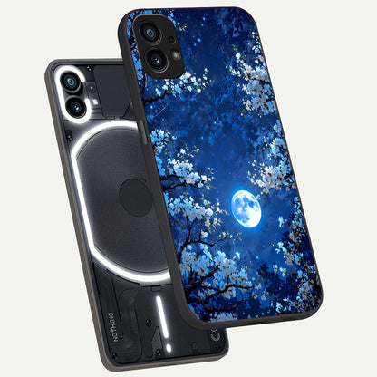  Blossom Moonlight Sky phone case For Nothing Phone 1 showing premium glass back cover with detailed artwork
