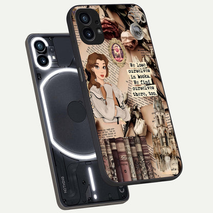  Bookish Dream World phone case For Nothing Phone 1 showing premium glass back cover with detailed artwork