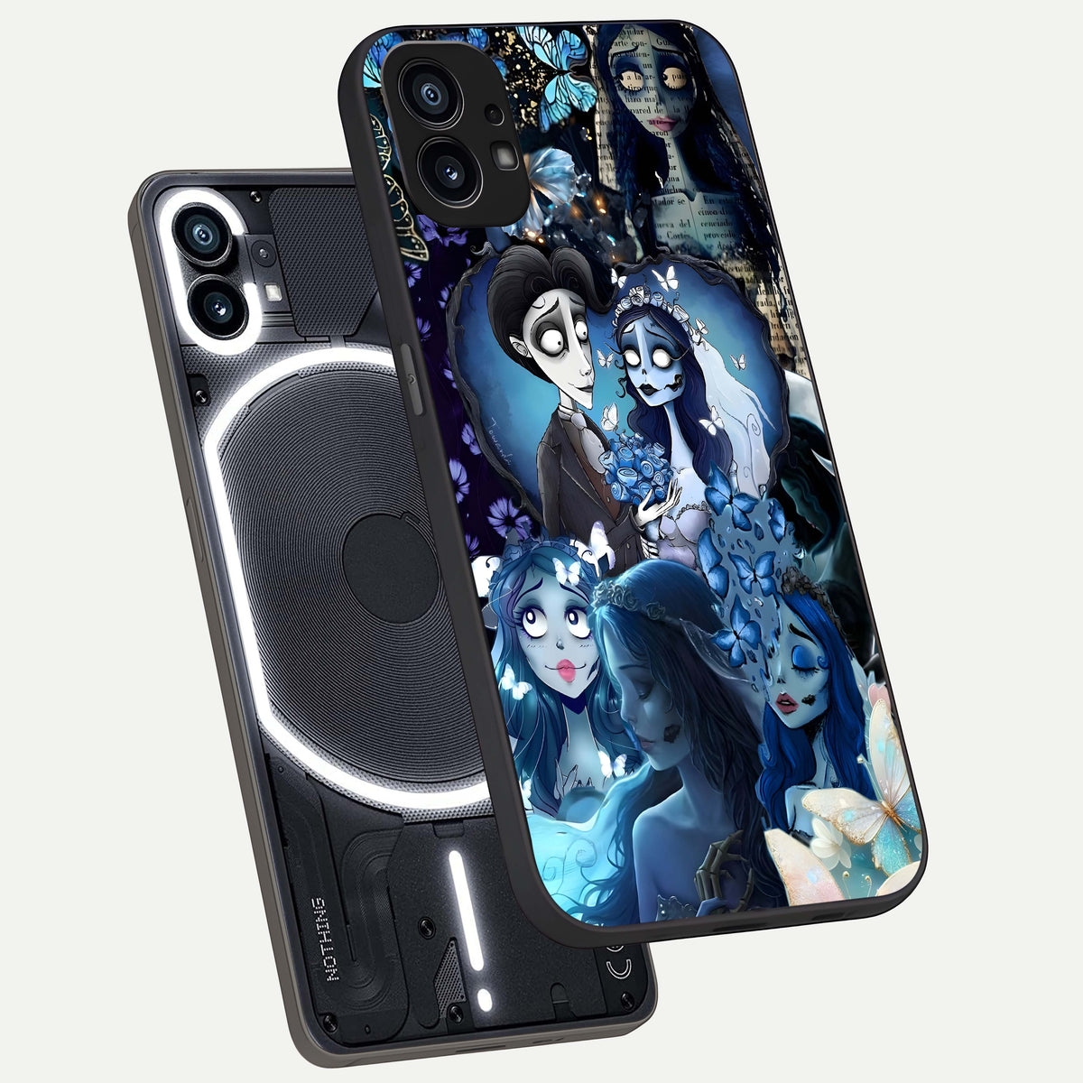  Butterfly Ghost Soul phone case For Nothing Phone 1 showing premium glass back cover with detailed artwork