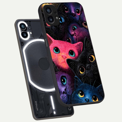  Cosmic Cats Dreams phone case For Nothing Phone 1 showing premium glass back cover with detailed artwork