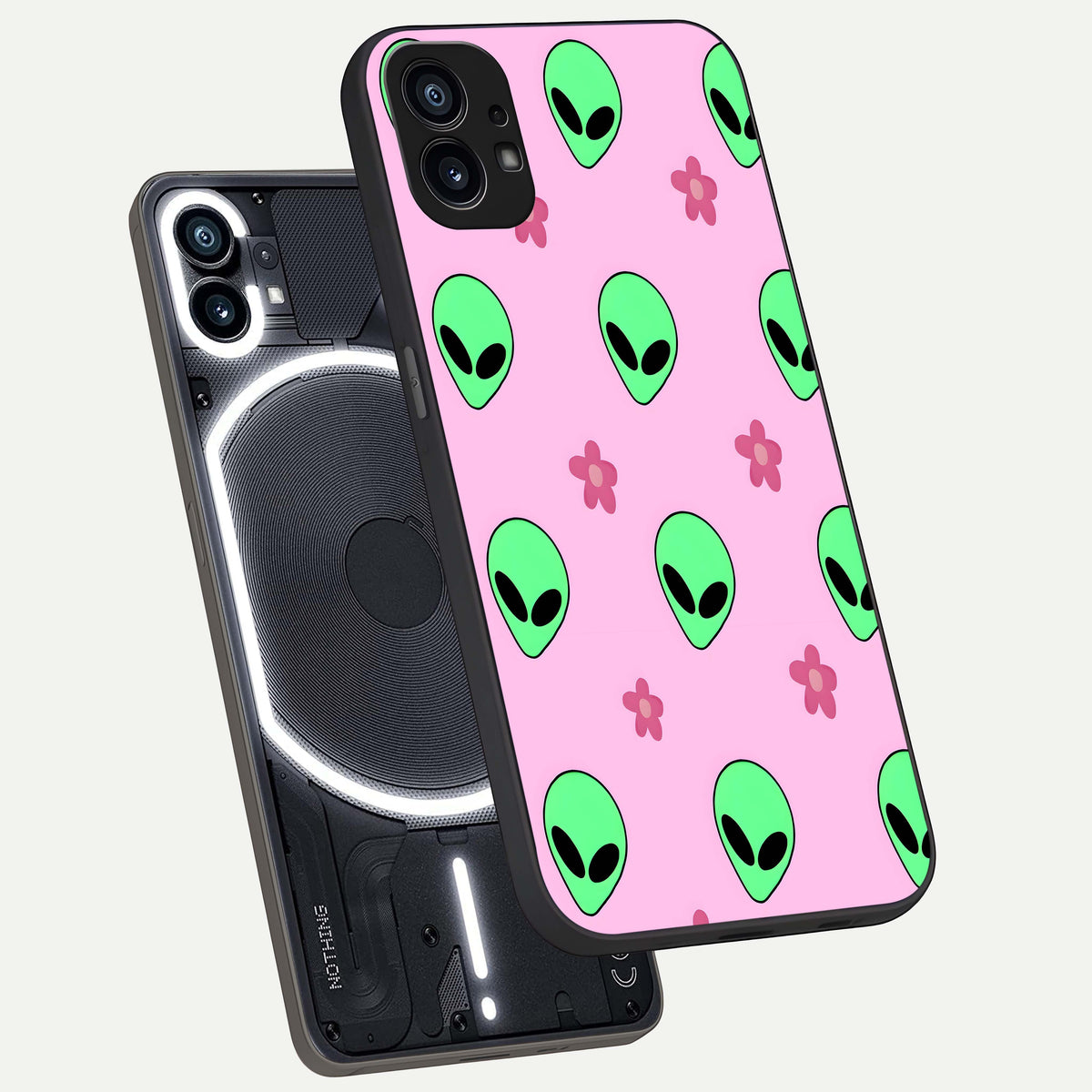  Cosmic Cute Crush phone case For Nothing Phone 1 showing premium glass back cover with detailed artwork