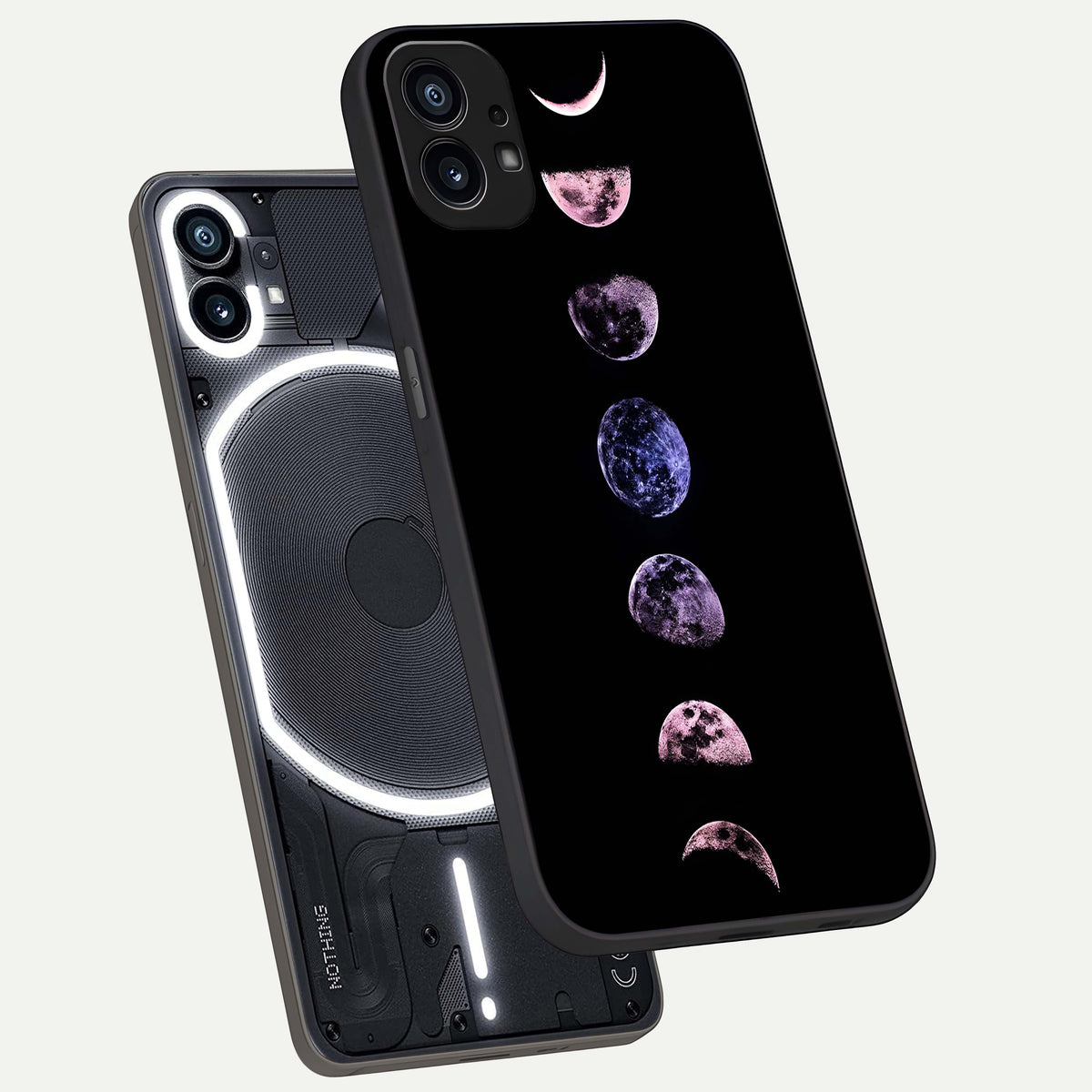  Crimson All Planets phone case For Nothing Phone 1 showing premium glass back cover with detailed artwork