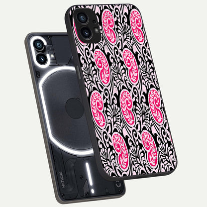  Crimson Paisley Charm phone case For Nothing Phone 1 showing premium glass back cover with detailed artwork