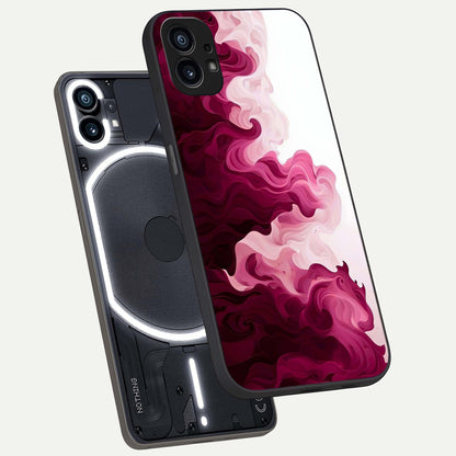  Crimson Wave Flow phone case For Nothing Phone 1 showing premium glass back cover with detailed artwork