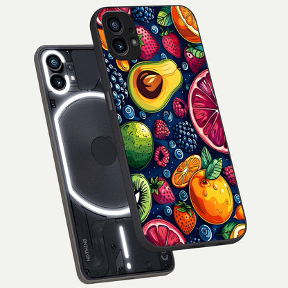  Cute Fruits Art phone case For Nothing Phone 1 showing premium glass back cover with detailed artwork