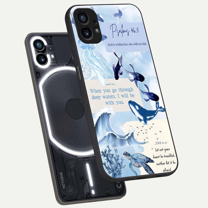  Faithful Ocean Promise phone case For Nothing Phone 1 showing premium glass back cover with detailed artwork