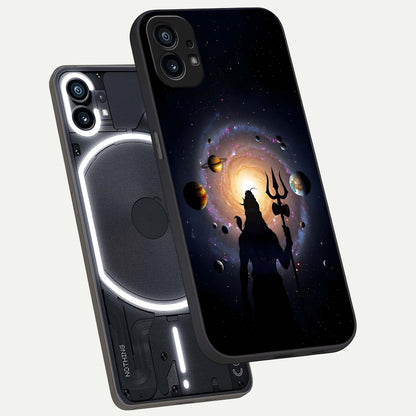  Galactic Shiva Vision phone case For Nothing Phone 1 showing premium glass back cover with detailed artwork