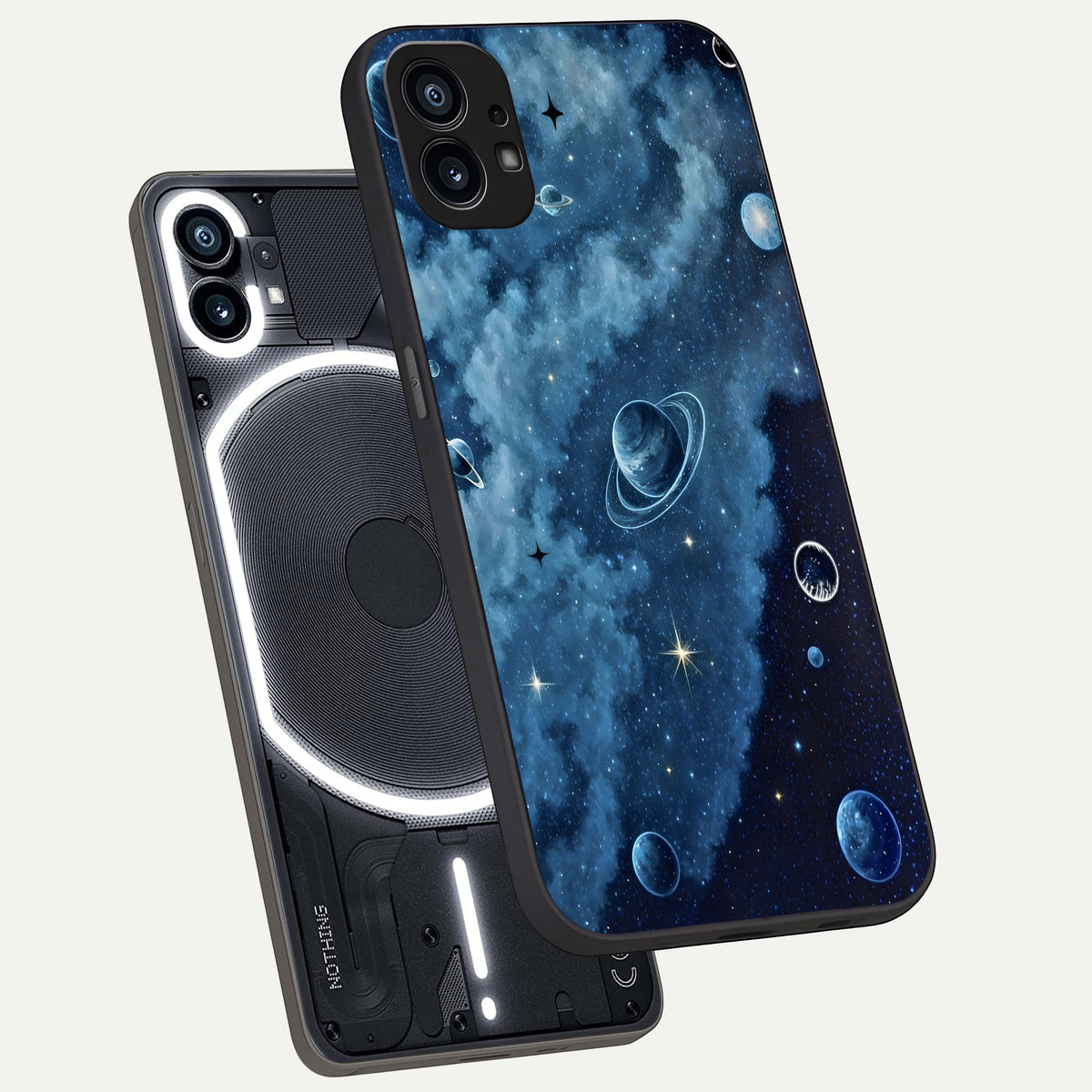  Galaxy Dream Space phone case For Nothing Phone 1 showing premium glass back cover with detailed artwork