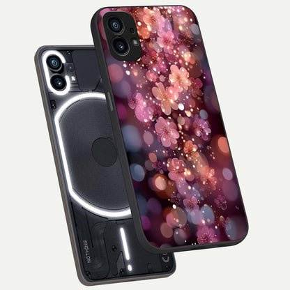  Glowing Petal Bliss phone case For Nothing Phone 1 showing premium glass back cover with detailed artwork