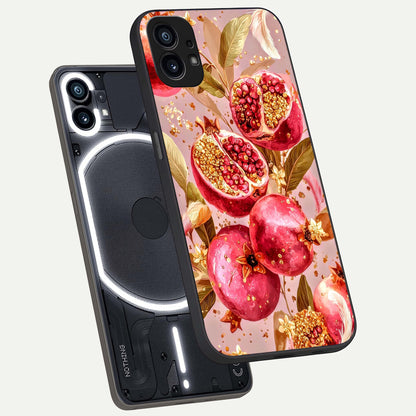  Golden Bloom Glow phone case For Nothing Phone 1 showing premium glass back cover with detailed artwork