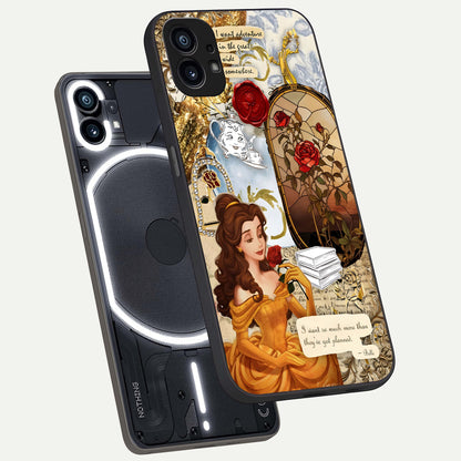  Golden Dream Belle phone case For Nothing Phone 1 showing premium glass back cover with detailed artwork