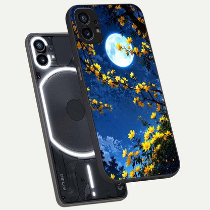  Golden Night Glow phone case For Nothing Phone 1 showing premium glass back cover with detailed artwork