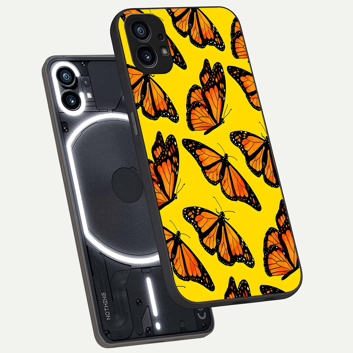 Golden Wing Flight phone case For Nothing Phone 1 showing premium glass back cover with detailed artwork