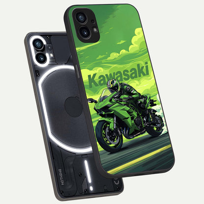  Greenery Sky phone case For Nothing Phone 1 showing premium glass back cover with detailed artwork